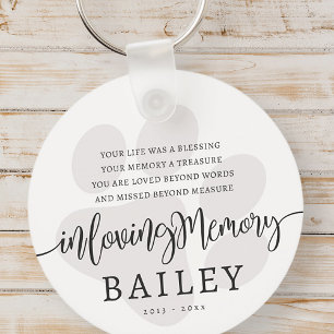 Pet Memorial Modern Elegant Enkel Chic Tass Nyckelring