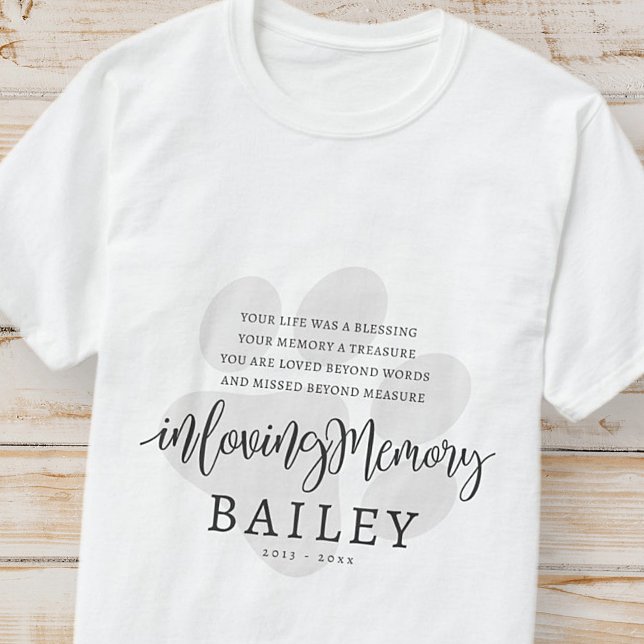 Pet Memorial Modern Elegant Enkel Chic Tass T Shirt (Skapare uppladdad)