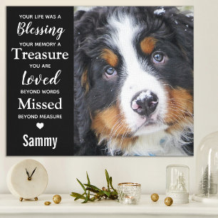 Pet Memorial Modern Memory Hund Photo Canvastryck
