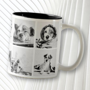 Pet Memorial Modern minnesstund 10 foton Keepsaké Två-Tonad Mugg