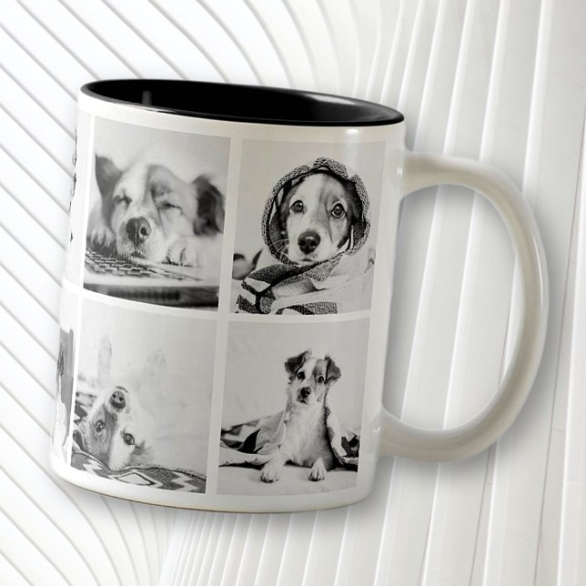 Pet Memorial Modern minnesstund 10 foton Keepsaké Två-Tonad Mugg (Skapare uppladdad)