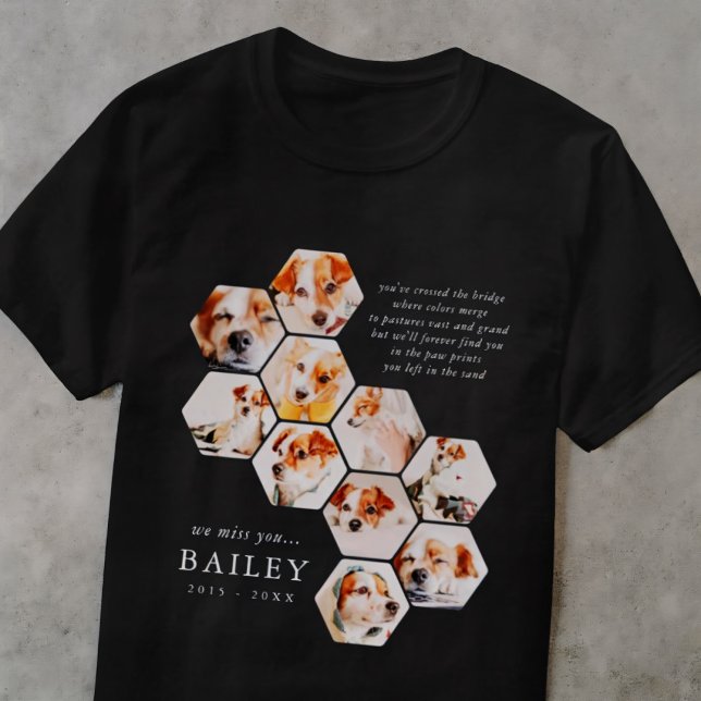 Pet Memorial Modern Simple 10 Photo Collage T Shirt (Skapare uppladdad)