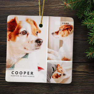 Pet Memorial Modern Simple Geometric Photo Collage Julgransprydnad Keramik