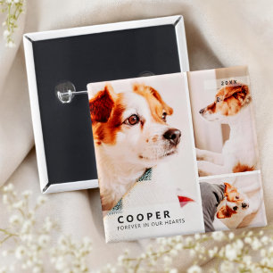 Pet Memorial Modern Simple Geometric Photo Collage Knapp