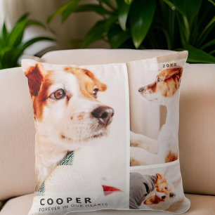 Pet Memorial Modern Simple Geometric Photo Collage Kudde
