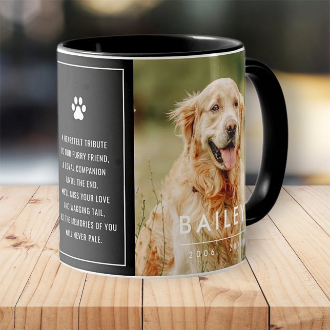 Pet Memorial Modern Simple Memory Dikt Photo Mugg (Skapare uppladdad)