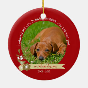 Pet Memorial på julfoto namn Julgransprydnad Keramik