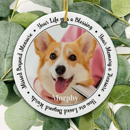 Pet Memorial Personalize 2 Photo Hund Memory Julgransprydnad Keramik