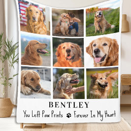 Pet Memorial Personlig 9 Photo Collage Hund Fleecefilt