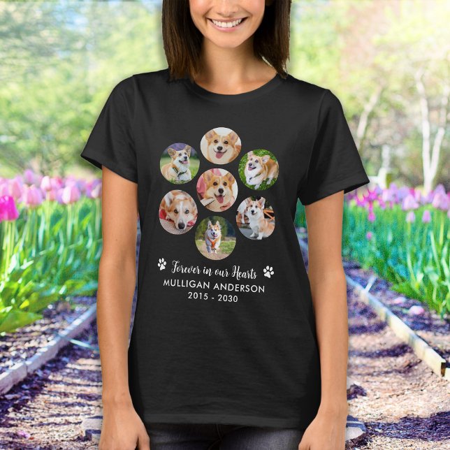 Pet Memorial Personlig Hund 7 Photo Collage T Shirt (Skapare uppladdad)