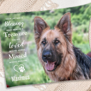 Pet Memorial Personlig Hund Memory Memory Photo Fleecefilt