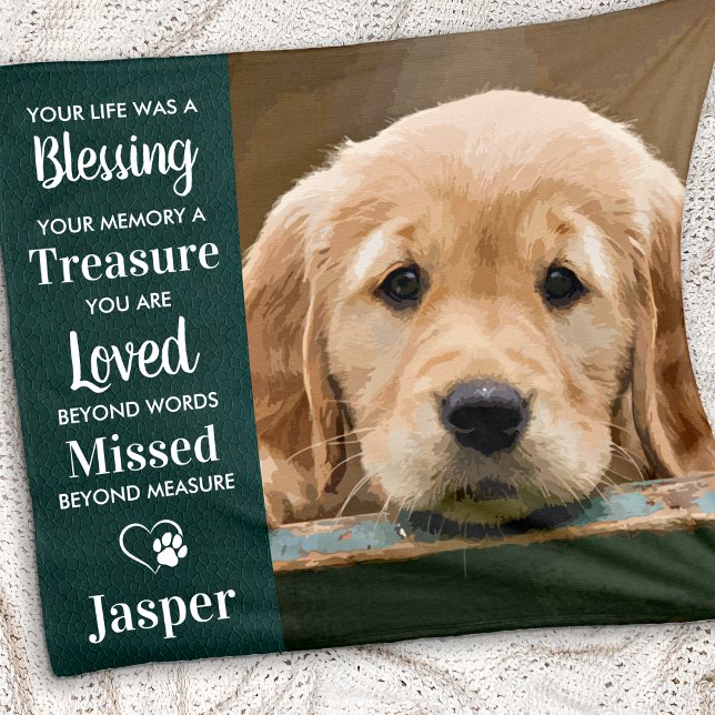 Pet Memorial Personlig Memory Photo Fleecefilt (Skapare uppladdad)