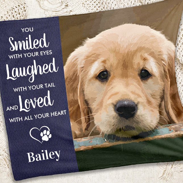 Pet Memorial Personlig Modern Hund Photo Fleecefilt (Skapare uppladdad)
