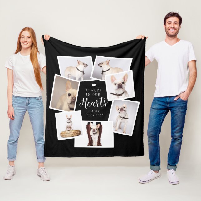 Pet Memorial Personlig Multi Photo Collage Fleecefilt (På plats)