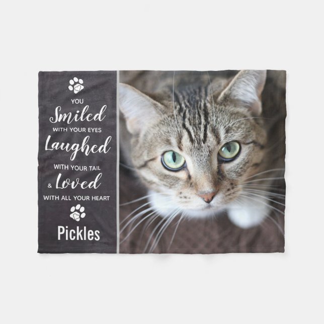 Pet Memorial Personlig Photo Cat Memory  Fleecefilt (Framsidan (Horisontell))