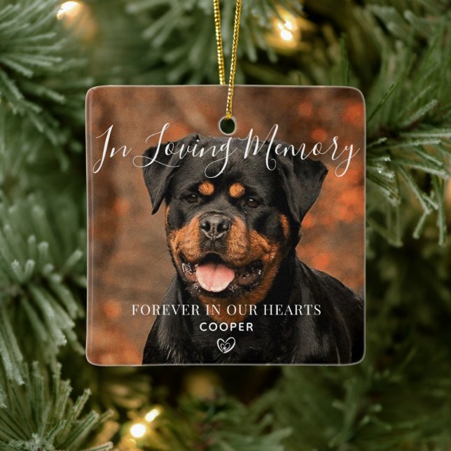 Pet Memorial Personlig Photo Ceramic Ornament (Träd)