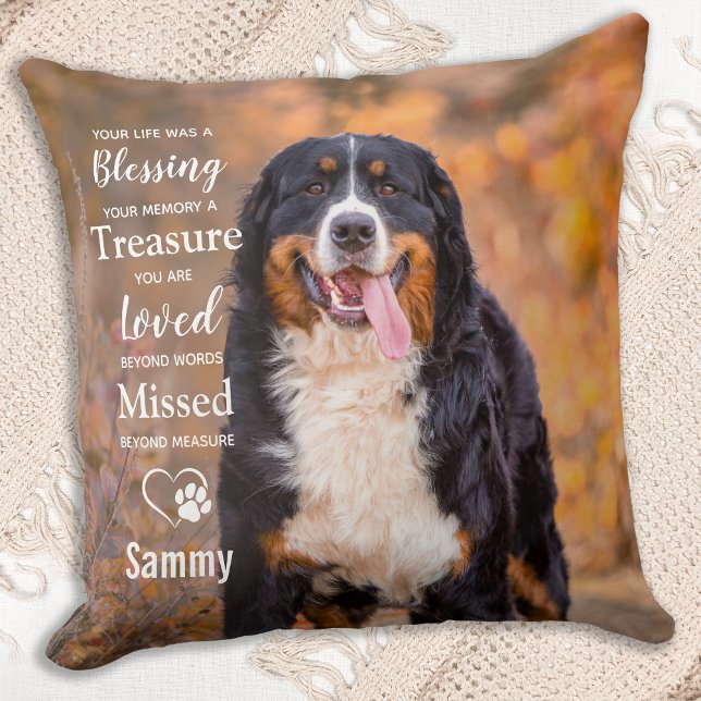 Pet Memorial Personlig Sympathy Gift Hund Photo Kudde (Skapare uppladdad)