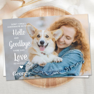 Pet Memorial Personlig Sympathy Hund Photo Tack Kort