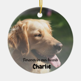 Pet Memorial Pet Loss Keepsaké Gift Hund Photo Julgransprydnad Keramik