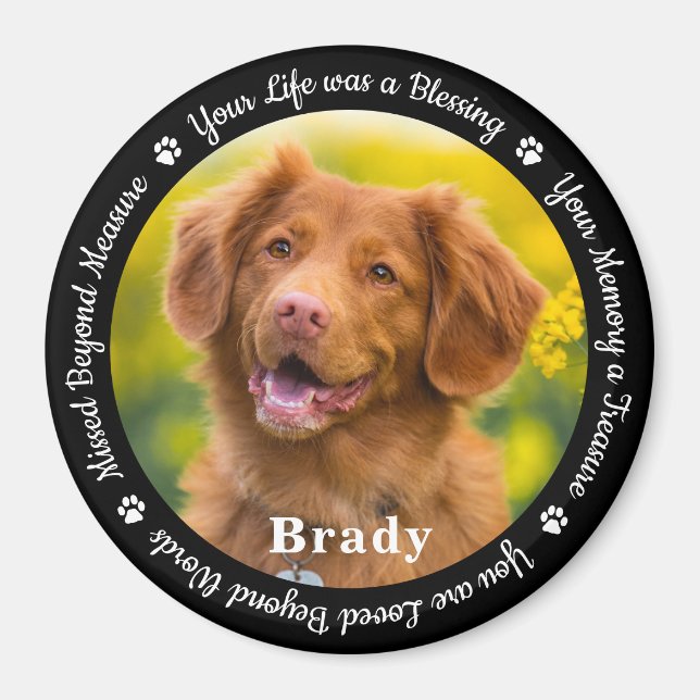 Pet Memorial Pet Loss Loss Gift Memory Hund Photo Magnet (Framsidan)
