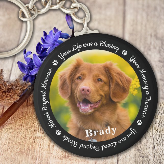 Pet Memorial Pet Loss Loss Gift Memory Hund Photo Nyckelring (Skapare uppladdad)