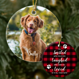 Pet Memorial Pet Loss Red Buffalo Play Hund Photo Julgransprydnad Keramik