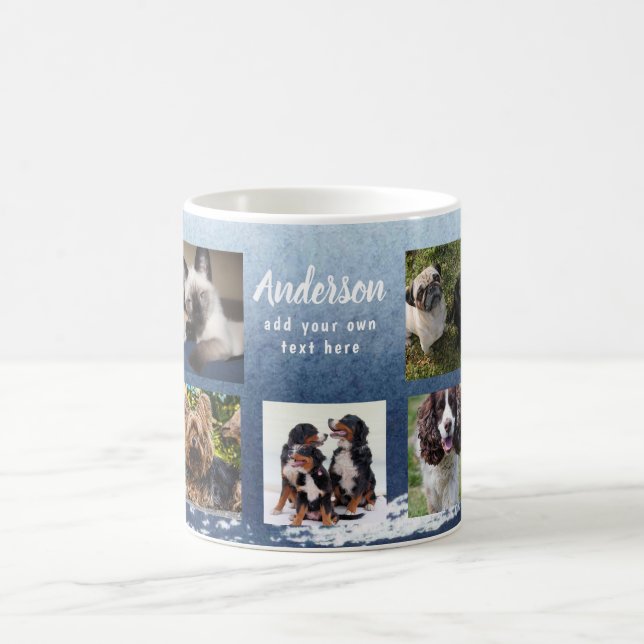 Pet Memorial PHOTO COLLAGE Gift - LÄGG TILL TEXT Kaffemugg (Center)