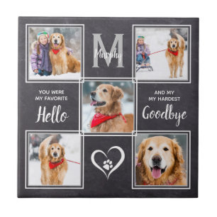 Pet Memorial Photo Collage Hund Kakelplatta