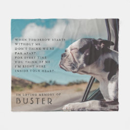 Pet Memorial Photo Dikt Fleecefilt