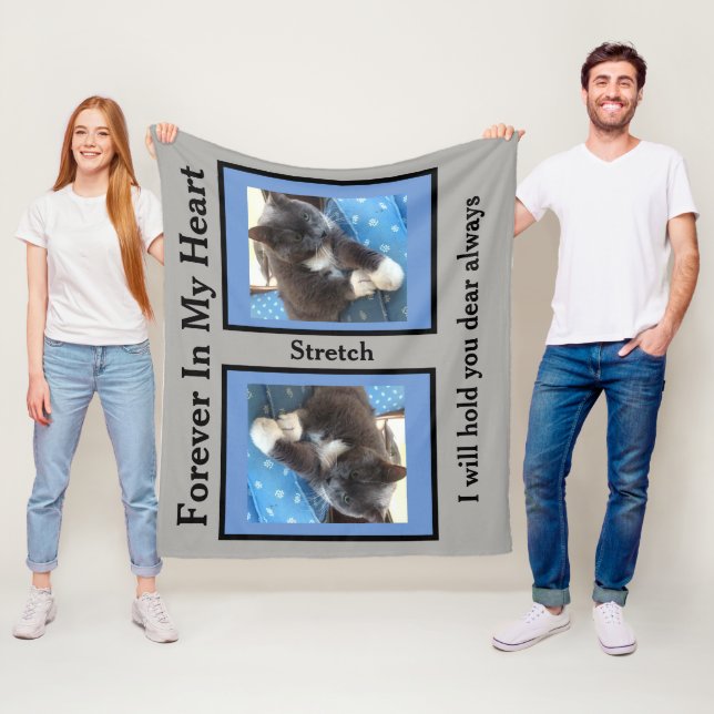 Pet Memorial Photo Fleece Blanket (På plats)