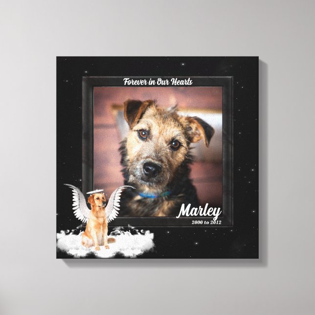Pet Memorial Photo med Golden Hund Canvastryck (Framsida)