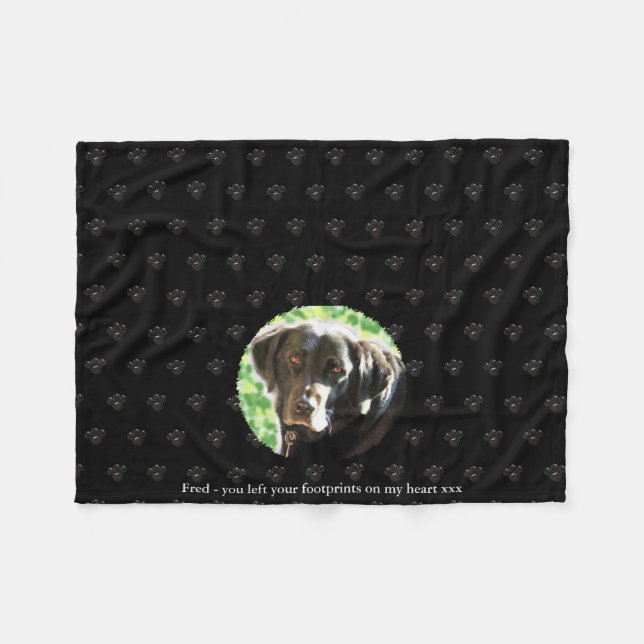 Pet Memorial Photo Ull Comfort Griving Blanket Fleecefilt (Framsidan (Horisontell))