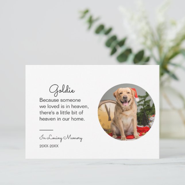 Pet Memorial Porträtt Gift-hund-förlust Sympati Inbjudningar (Stående Fram)