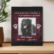 Pet Memorial Red Black Marble Effect Silver Tass
