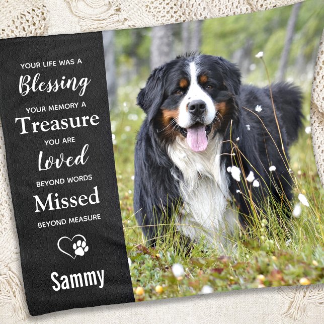 Pet Memorial Sympathy Keepsaké Hund Photo Fleecefilt (Skapare uppladdad)