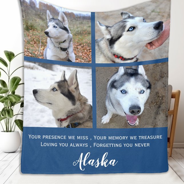 Pet Memorial Sympathy Quote - Pet Loss - Pet Photo Fleecefilt (Skapare uppladdad)
