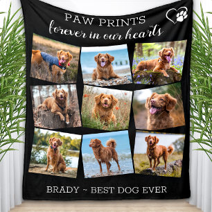 Pet Memorial Tass avtryck Anpassningsbar Hund Phot Fleecefilt