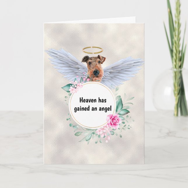 Pet memorial Terrier hund angel vingar dikt Kort (Framsida)