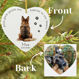 Pet Memorial Watercolor German Shepherd jul Julgransprydnad Keramik