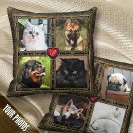 Pet Memories, 4+4-framtagna foton, Vintage - 2-sid Kudde