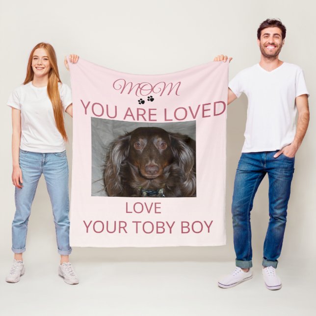 Pet Mom Heartfelt Photo Blanket Art Fleecefilt (På plats)