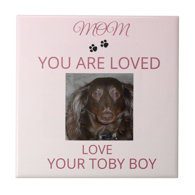 Pet Mom Love Photo Tile Kakelplatta (Framsidan)