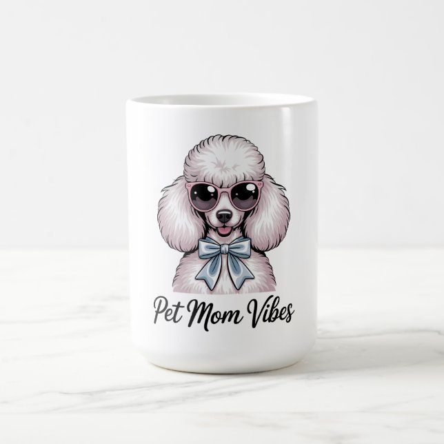 Pet Mom Vibes Poodle Dog Sunglasses Pink Gift Kaffemugg (Center)