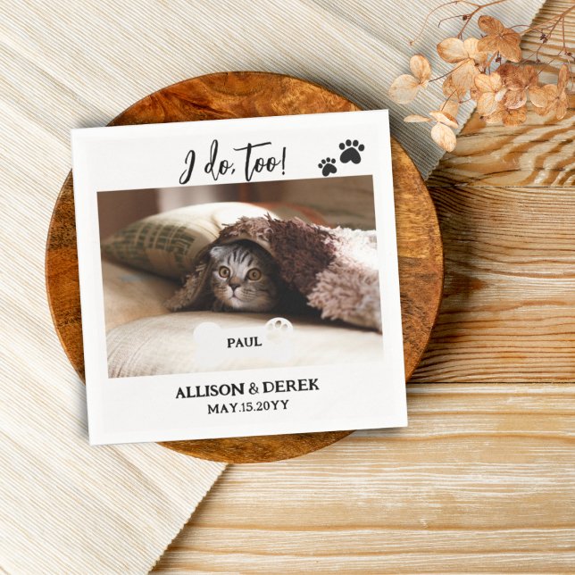 Pet Namn Hund Cat Anpassningsbar Photo Funny Bröll Pappersservett (Skapare uppladdad)