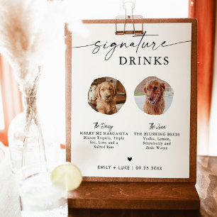 Pet Namnteckning Drink-tecken Bröllop Drink Pub Poster