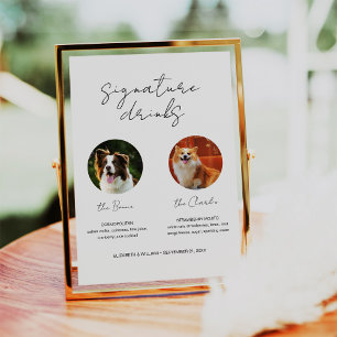 Pet Namnteckning Drinks Hund Cocktail med 2 Photo Poster