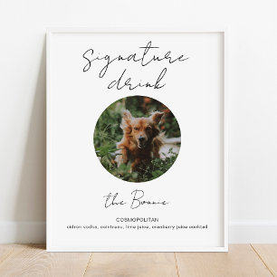 Pet Namnteckning Drinks Hund Cocktail med Photo Poster