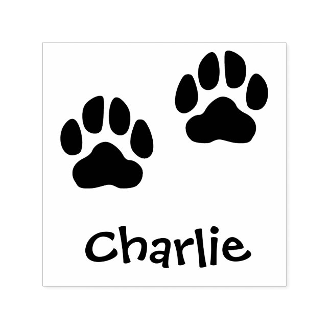 Pet Namnteckning med Paw Print Frimärke Charlie Självfärgande Stämpel (Design)