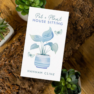 Pet och Plant House Sitta Blue Butterfly Visitkort