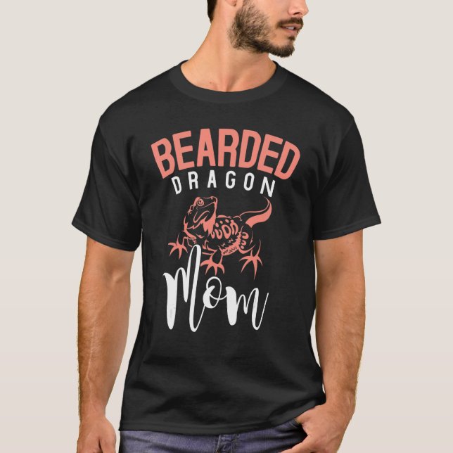 Pet Owner Mamma Lizard Reptile Mors dag Beared D T Shirt (Framsida)